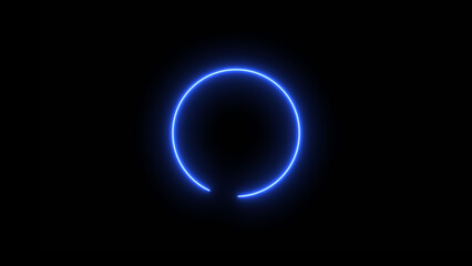 abstract glowing neon frame circle icon illustration background 4k.