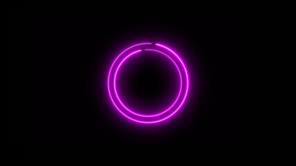 Abstract glowing blue neon circle loading icon illustration background 4k.