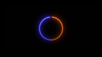 abstract glowing neon frame circle icon illustration background 4k.
