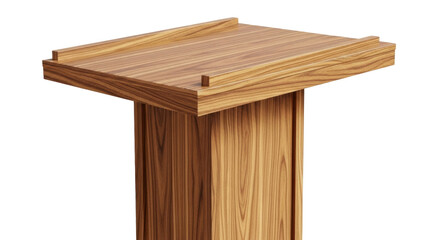 Isolated lectern on a neutral backdrop, wooden podium furniture for schools or speakers