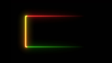 Abstract glowing neon rectangle shape icon illustration background 4k.