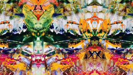 Fototapeta premium Abstract art background . Hand painting artwork on canvas .