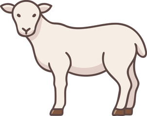 Fototapeta premium Cute cartoon sheep illustration, Farm animal sheep vector design