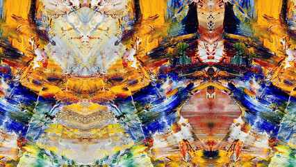 Fototapeta premium Abstract art background . Hand painting artwork on canvas .