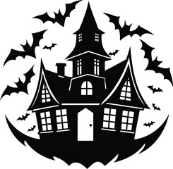 vector illustration of a halloween castle