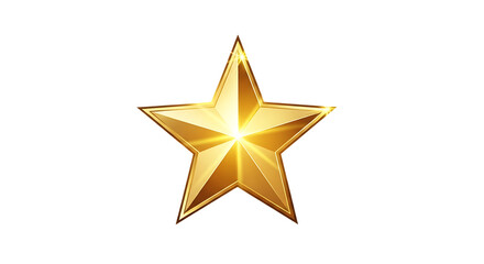 Radiant golden star with glowing light and sharp points isolated on dark backdrop