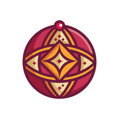 Christmas Ornament Ball Icon | Flat Holiday Decoration Symbol