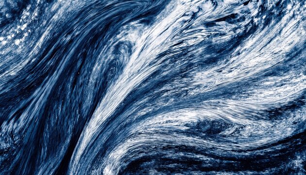 abstract indigo brushflow texture with dynamic swirling streaks and textured ink waves for digital wallpaper or commercial background highlighting fluid motion and rich monochrome depth - Powered by Adobe