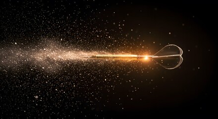 Dart Soaring Through a Stream of Particles