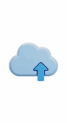 Effortless cloud uploading with modern, clean design featuring a stylized cloud and arrow symbolizing data transfer and online storage solutions