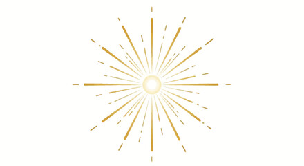 Radiant Golden Light Burst Vector, Elegant Starburst Design for All Saints Day, Spiritual and Celebratory Occasions