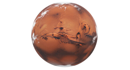 Isolated Martian Globe A Depiction of the Red Planet Mars Geological Features and Atmospherics
