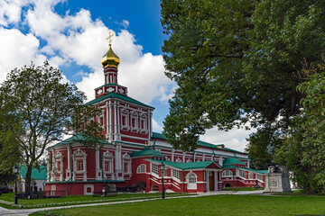 Assumption church, years of construction 1685 - 1687. Novodevichy monastery in Moscow, Russia