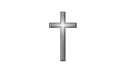 Elegant silver Christian cross, a reflective spiritual symbol of faith, hope, and remembrance, perfect for All Saints Day themes.