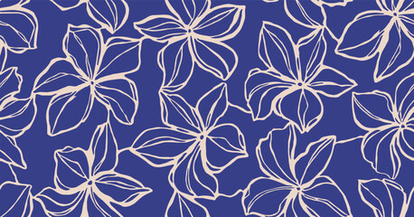 Exotic hand drawn flowers, seamless patterns with floral for fabric, textiles, clothing, packaging, cover, banner, wallpaper, home decor. Abstract natural pink backgrounds.