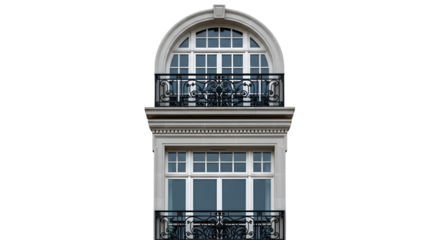 Arched Window With Balcony And Rectangular Window architecture