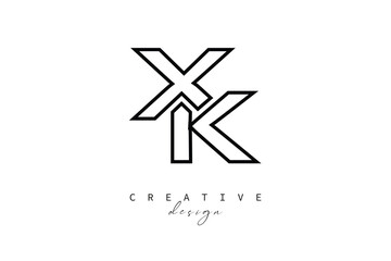XK Creative Monogram Logo Design-Stock Creative Branding Design Concept