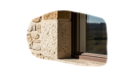 Stone Wall Corner with Window Frame graphic