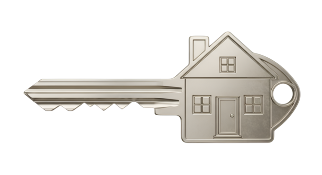 House Shaped Key on Black Background home real estate