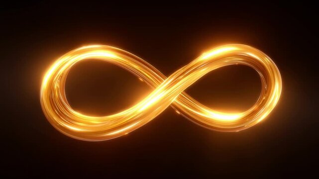Infinity Symbol: Capturing the timeless essence of eternity through a luminescent, golden infinity symbol, symbolizing boundless potential and perpetual existence.