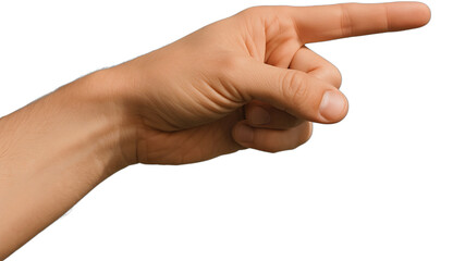 male hand showing something isolated on white
