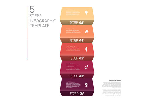 5-Step Vertical Infographic Template with Gradient Design