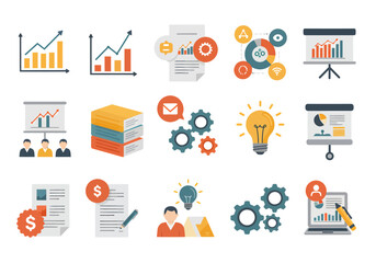 set of business icons