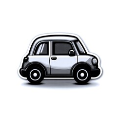 cartoon car side view on a neutral background showcasing a playful design