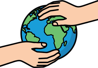 Hands cradling the Earth symbolizing care and environmental responsibility.