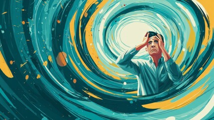 Illustration of Panic Attack Mental Health Awareness 