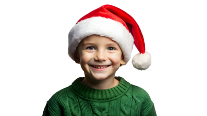 boy in santa hat