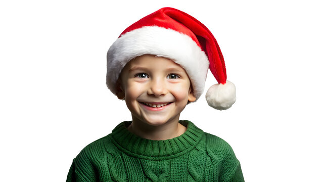 boy in santa hat