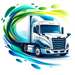 depiction of a modern delivery truck in motion showcasing transportation efficiency