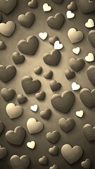 A background with red, pink, and hearts scattered across the surface