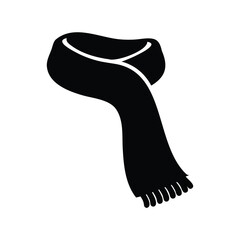 Stylized black and white illustration of a cozy winter scarf design