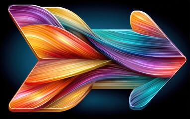A vibrant lightning bolt design features smooth colors in an abstract arrangement for a dynamic visual effect