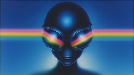 Alien Presence: A futuristic depiction of an alien, with a captivating visage that evokes curiosity and a sense of wonder, stands as a testament to the unknown possibilities