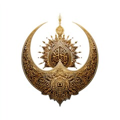 Intricate geometric design featuring Islamic motifs with a gold color scheme