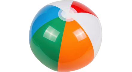 Isolated beach ball featuring a classic design of bright colors for summery fun