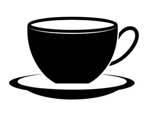 coffee cup black silhouette vector icon