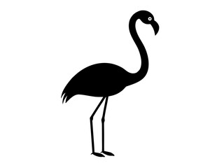 flamingo bird black silhouette vector,black flamingo bird icon