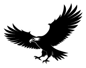 Fototapeta premium flying bald eagle black silhouette vector,eagle icon