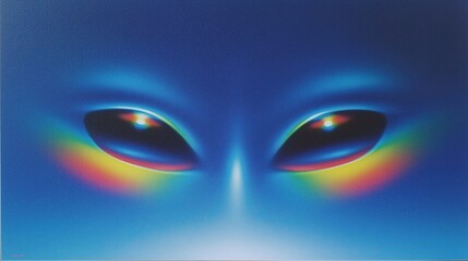 Mysterious Gaze: An arresting image capturing two luminescent eyes set against a deep, otherworldly blue backdrop, hinting at the unknown and inviting intrigue.