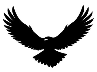 flying bald eagle black silhouette vector,eagle icon