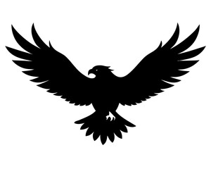flying bald eagle black silhouette vector,eagle icon