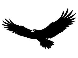 flying bald eagle black silhouette vector,eagle icon