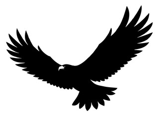 flying bald eagle black silhouette vector,eagle icon