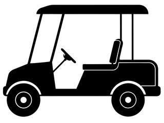 golf car simple black silhouette vector,golf car  icon