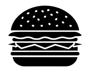 hamburger simple black silhouette vector
