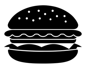 hamburger simple black silhouette vector